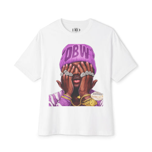Boxy Tee — Purple Beanie Illustration Graphic T-Shirt