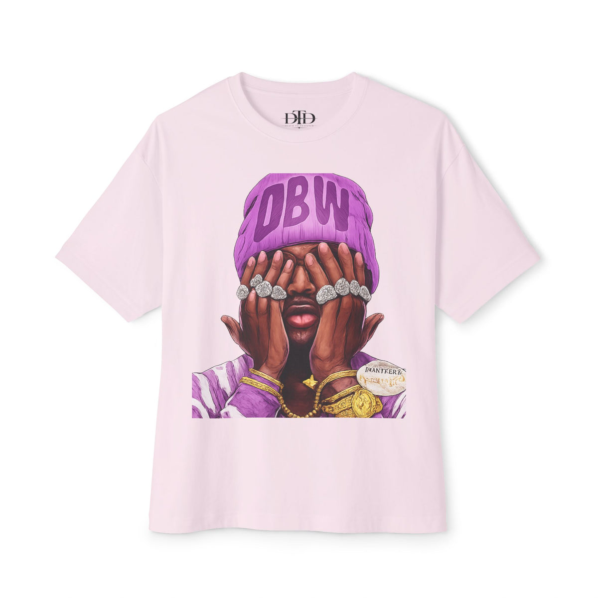 Boxy Tee — Purple Beanie Illustration Graphic T-Shirt
